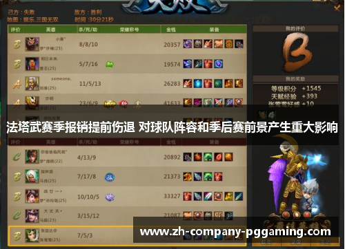 法塔武赛季报销提前伤退 对球队阵容和季后赛前景产生重大影响